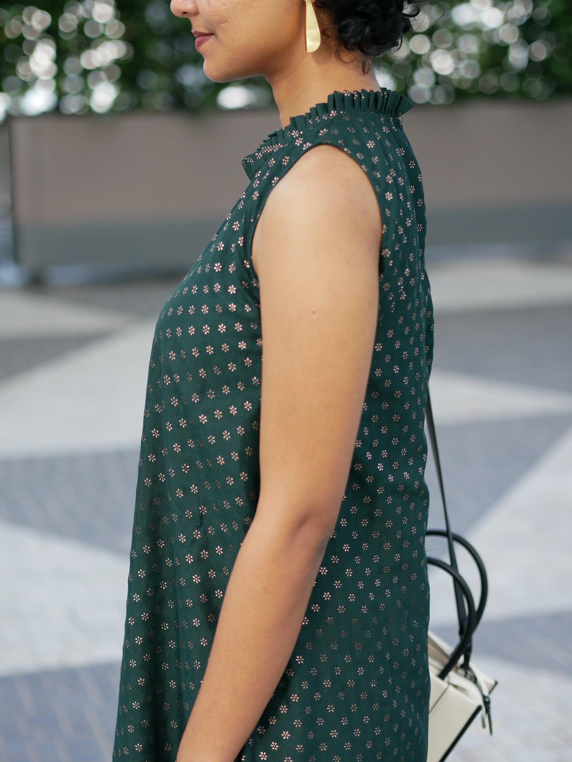 Emerald Aura Silk Dress